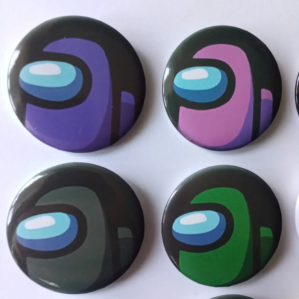 Among Us 9pc Crewmate Lapel Pins Kids Birthday Gift / Party Games Sus Imposters